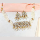 Manisha Jewellery Gold Plated Pota Stone And Pearls Choker Necklace Set