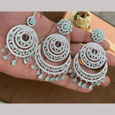 Manisha Jewellery Silver Plated AD Stones Earrings With Maangtikka