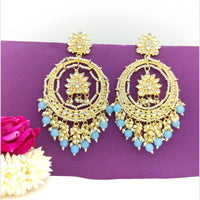 Manisha Jewellery Gold Plated Kundan Stone And Pearls Dangler Earrings