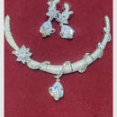 Manisha Jewellery Silver Plated AD Stone Necklace Set