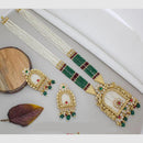 Manisha Jewellery Gold Plated Kundan Stone And Pearls Long Necklace Set