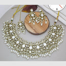 Manisha Jewellery Gold Plated Kundan Stone And Pearls  Necklace Set