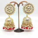 Manisha Jewellery Gold Plated Kundan Stone And Pearls Jhumki Earrings