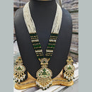 Manisha Jewellery Gold Plated Pota Stone And Pearls Meenakari Long Necklace Set
