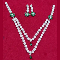 Manisha Jewellery Silver Plated American Diamond Necklace Set