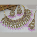 Manisha Jewellery Gold Plated Crystal Stone And Beads Necklace Set