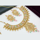 Manisha Jewellery Gold Plated Pota Stone And Beads Necklace Set