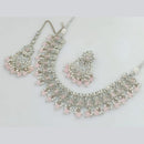Manisha Jewellery Silver Plated Crystal Stone And Beads Necklace Set