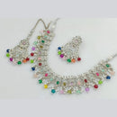 Manisha Jewellery Silver Plated Crystal Stone And Beads Necklace Set