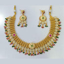 Manisha Jewellery Gold Plated Crystal Stone And Pearls Necklace Set