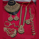 Manisha Jewellery Gold Plated Crystal Stone And Beads Bridal Set