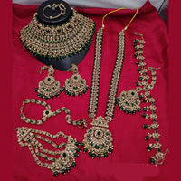 Manisha Jewellery Gold Plated Crystal Stone And Beads Bridal Set