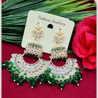 Manisha Jewellery Gold Plated Kundan Stone And Beads Meenakari Dangler Earrings