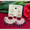 Manisha Jewellery Gold Plated Kundan Stone And Beads Meenakari Dangler Earrings