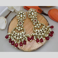 Manisha Jewellery Gold Plated Kundan Stone And Beads Dangler Earrings