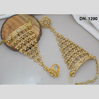 Manisha Jewellery Gold Plated Pota Stone Hand Harness