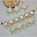 Manisha Jewellery Gold Plated Kundan Stone And Beads Meenakari Choker Necklace Set