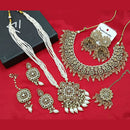 Manisha Jewellery Gold Plated Kundan Stone Necklace Combo Set