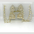 Manisha Jewellery Gold Plated Kundan Stone And Pearls Jhumki Earrings