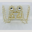 Manisha Jewellery Gold Plated Kundan Stone And Pearls Jhumki Earrings