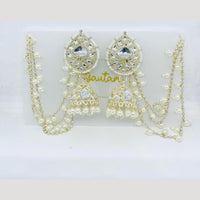 Manisha Jewellery Gold Plated Kundan Stone And Pearls Jhumki Earrings