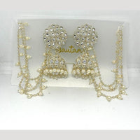 Manisha Jewellery Gold Plated Kundan Stone And Pearls Jhumki Earrings