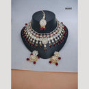Manisha Jewellery Gold Plated Kundan Stone And Beads Meenakari Necklace Set