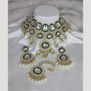 Manisha Jewellery Gold Plated Kundan Stone And Beads Meenakari Necklace Set