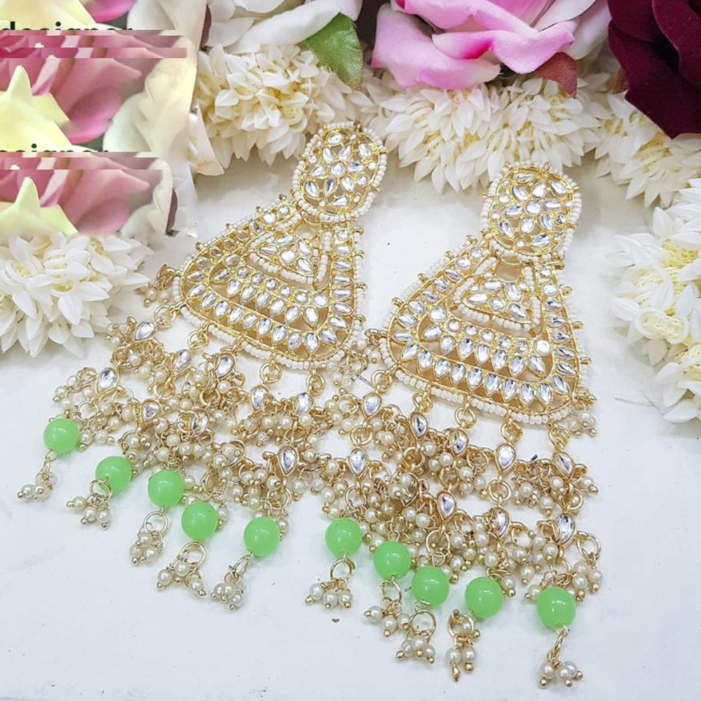 Manisha Jewellery Gold Plated Kundan Stone And Pearls Dangler Earrings