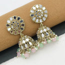 Manisha Jewellery Gold Plated Mirror And Pearls Jhumki Earrings