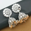 Manisha Jewellery Silver Plated Mirror And Pearls Jhumki Earrings