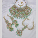 Manisha Jewellery Gold Plated Kundan Stone And Pearls Meenakari Choker Necklace Set