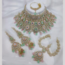 Manisha Jewellery Gold Plated Kundan Stone And Pearls Meenakari Choker Necklace Set