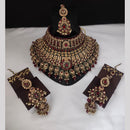 Manisha Jewellery Gold Plated Austrian Stone And Pearls Choker Necklace Set