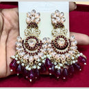 Manisha Jewellery Gold Plated Pota & Kundan Stone Dangler Earrings