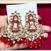 Manisha Jewellery Gold Plated Pota & Kundan Stone Dangler Earrings