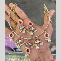 Manisha Jewellery Gold Plated Pota & Crystal Stone Necklace Set