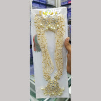 Manisha Jewellery Gold Plated Kundan Stone And Pearls Long Necklace Set