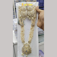 Manisha Jewellery Gold Plated Kundan Stone And Pearls Long Necklace Set