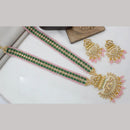 Manisha Jewellery Gold Plated Crystal Stone And Pearls Meenakari Long Necklace Set