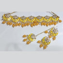 Manisha Jewellery Gold Plated Kundan Stone And Beads Choker Meenakari Necklace Set