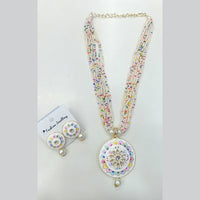 Manisha Jewellery Gold Plated Kundan Stone And Pearls Meenakari Necklace Set