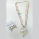 Manisha Jewellery Gold Plated Kundan Stone And Pearls Meenakari Necklace Set