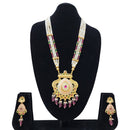 Manisha Jewellery Gold Plated Kundan Stone And Beads Meenakari Necklace Set