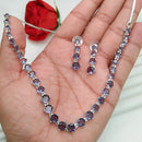 Manisha Jewellery Silver Plated Crystal Stone Necklace Set