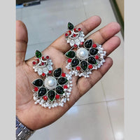 Manisha Jewellery Silver Plated Pota Stone Pearls Dangler Earrings