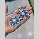 Manisha Jewellery Silver Plated Pota Stone Pearls Dangler Earrings