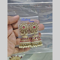 Manisha Jewellery Gold Plated Crystal Stone And Pearls Jhumki Earrings