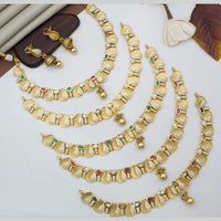 Manisha Jewellery Gold Plated Pota Stone And Meenakari Necklace Set