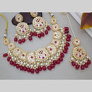Manisha Jewellery Gold Plated Kundan Stone And Beads Necklace Set